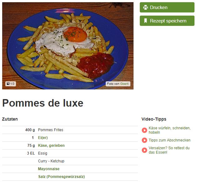 Pommes deluxe