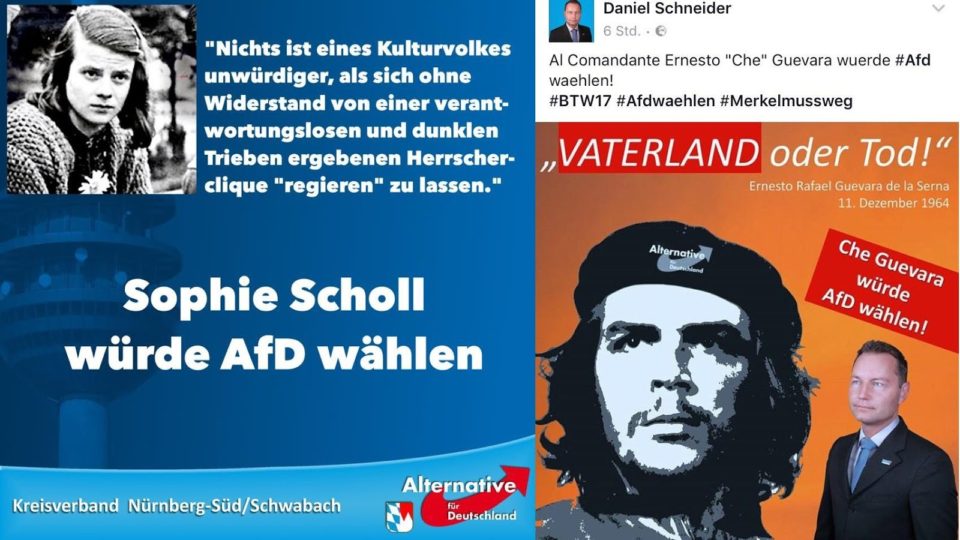 Die AfD macht Propaganda mit Che Guevara und Sophie Scholl