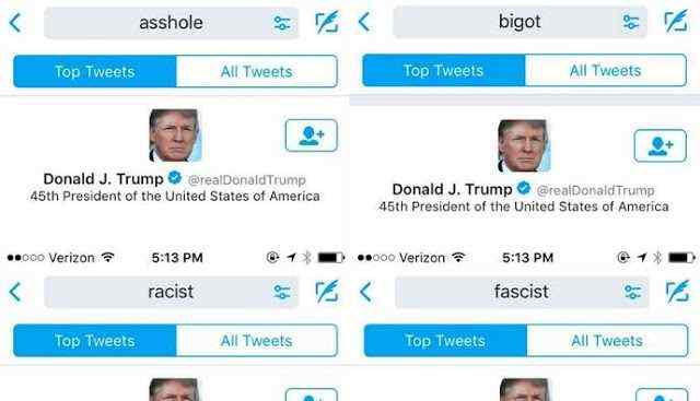 „Asshole“ | Wie man Donald Trump bei Twitter findet