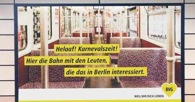 Die Bahn mit den Leuten, die in Berlin Karneval feiern