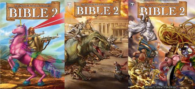Bible 2 | Comic-Cover mit Jesus, Einhörnern und Laseraugen