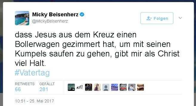 Vatertag, Jesus und der Bollerwagen