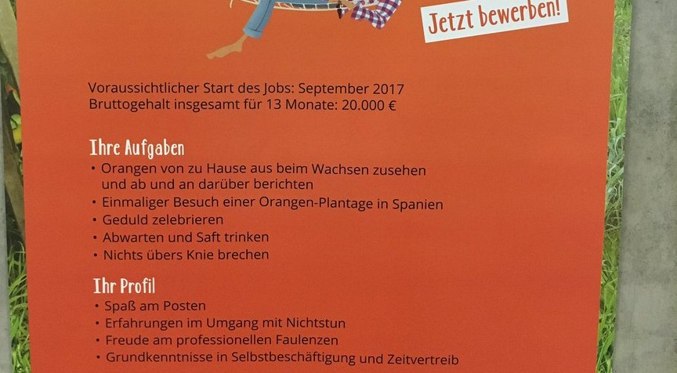 Erfahrungen im Umgang mit Nichtstun für professionelles Faulenzen gesucht