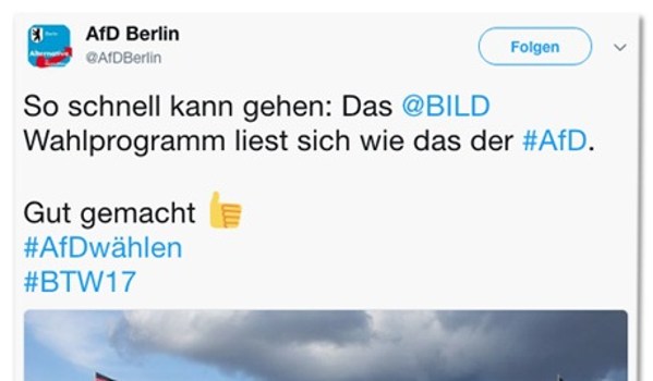 Die BILD veröffentlicht ein eigenes Wahlprogramm und outet sich damit endgültig als rechts