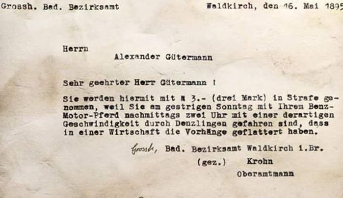 Geschwindigkeitsmessung im Jahr 1895