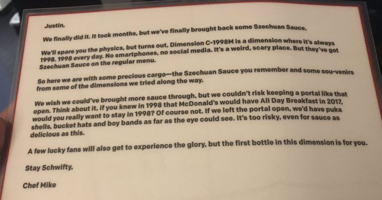 McDonalds gibt endlich nach und liefert Rick & Morty die Szechuan Sauce aus dem Jahr 1998