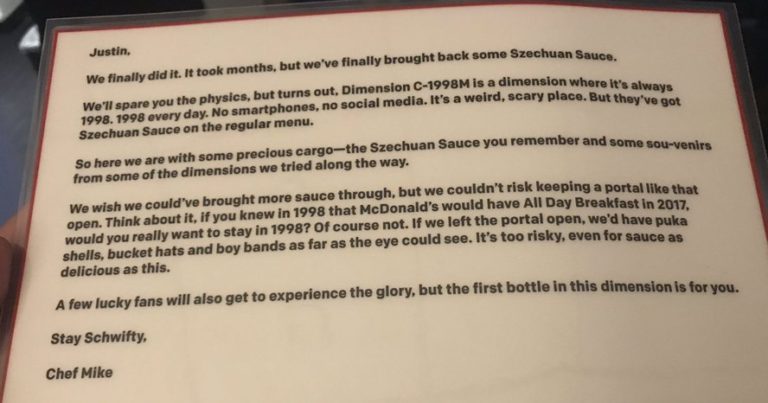 McDonalds gibt endlich nach und liefert Rick & Morty die Szechuan Sauce aus dem Jahr 1998