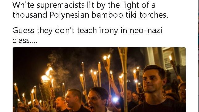 Selfie Rant gegen Tiki-Torch-Nazis in Charlottesville