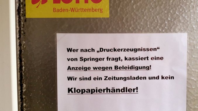 Ein Zeitungsladen ist kein Klopapierhändler