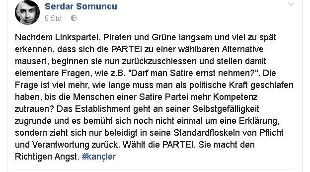 Eine Rede vom Bundeskançler-Kandidat Serdar Somuncu