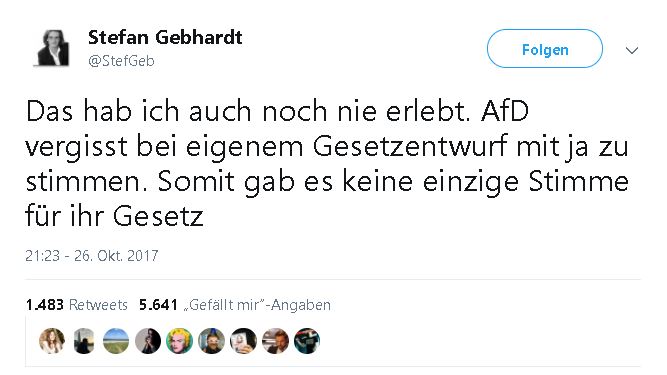 Die AfD stimmt nicht mal für ihre eigenen Gesetzentwürfe