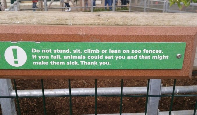 Please don’t feed the animals with yourself