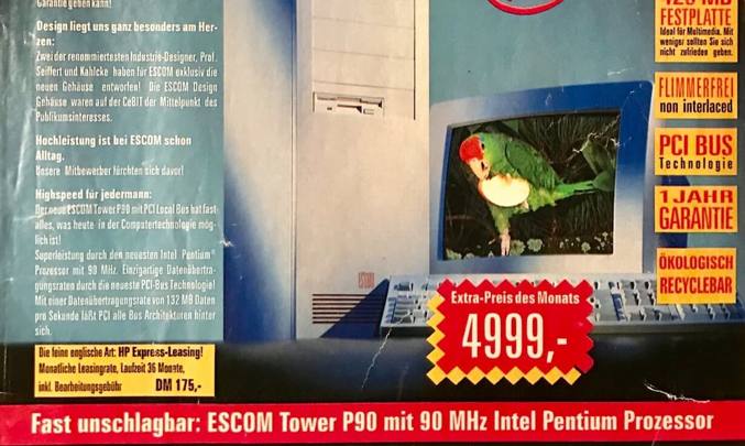 Sparangebot für einen PC aus dem Jahr 1994