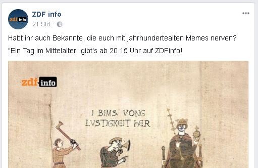 ZDF Info über Memes aus dem Mittelalter