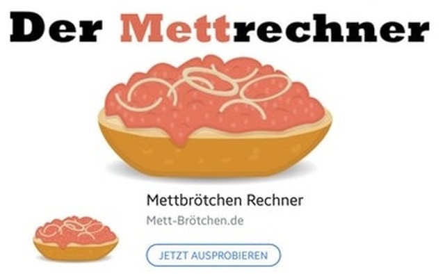 German Applikation: Der Mettbrötchen-Rechner