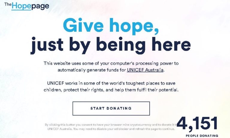 Kostenlos Geld spenden: Für UNICEF nebenher Kryptowährung im Browser minen