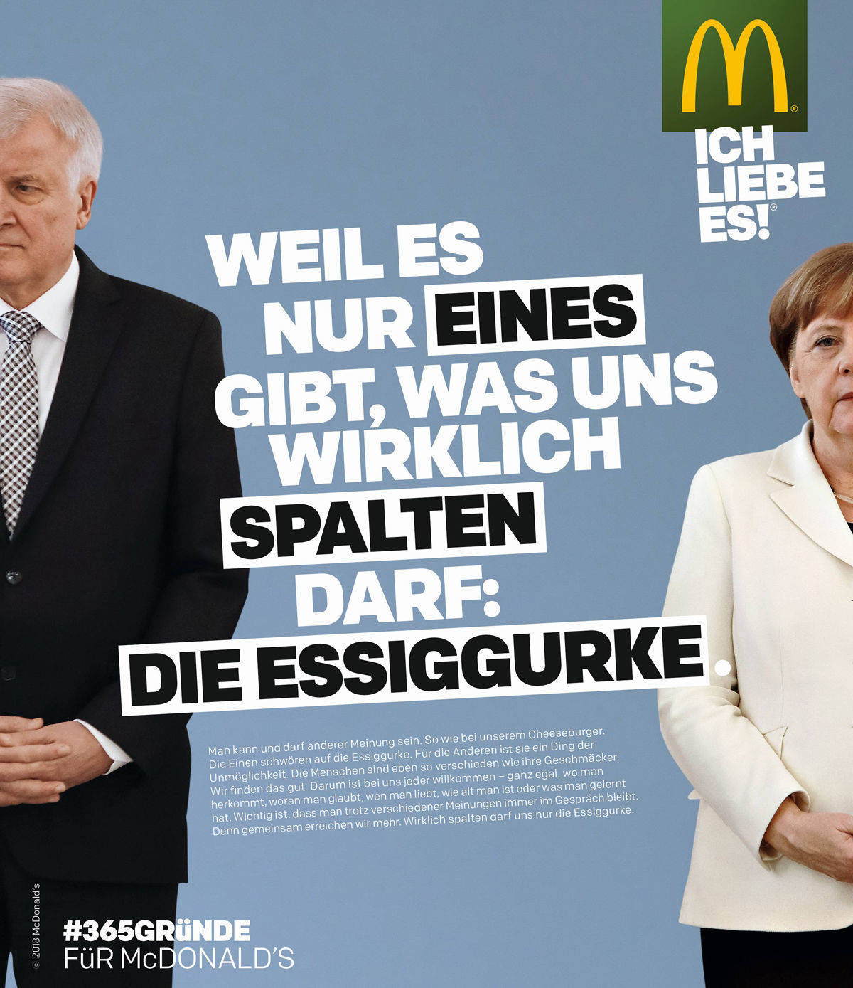Mcdonalds Uber Seehofer Merkel Die Gurke Auf M Burger