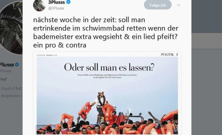 Die ZEIT fragt, ob man es lassen sollte, Menschenleben zu retten