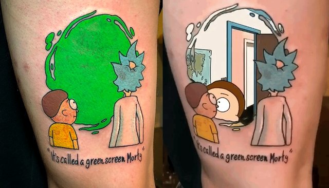 It’s a Green-Screen-Tattoo, Morty!