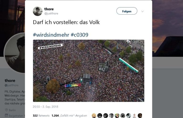 Liebe aus Chemnitz: #wirsindmehr auf Twitter