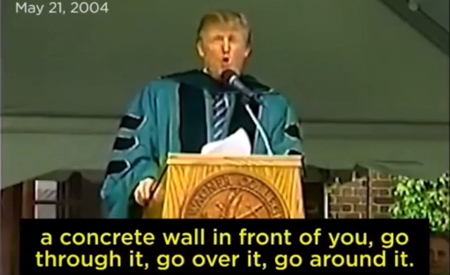 Als Trump noch wollte, dass Mauern überwunden werden