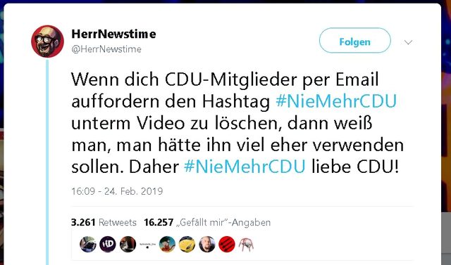 #NieMehrCDU #NieMehrCDU #NieMehrCDU