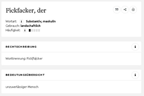 Neues Wort gelernt: Fick­fa­cker(ei)