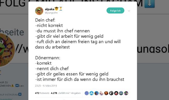 Doner Gegen Arbeit