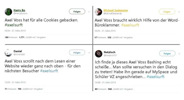 Twitter-Meme: #axelsurft | Voss im Cyberspace