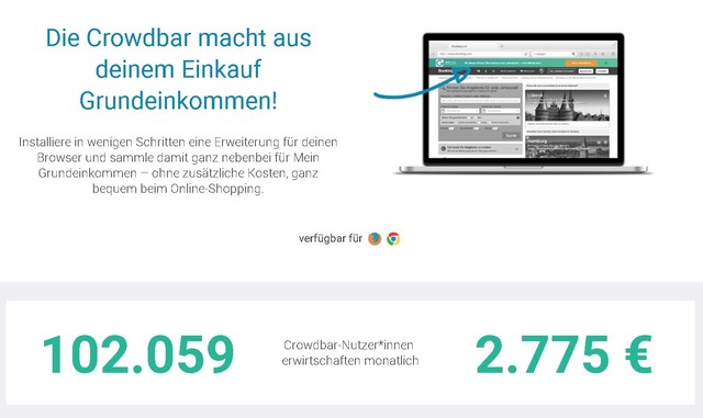 Bedingungsloses Grundeinkommen im Online-Shop
