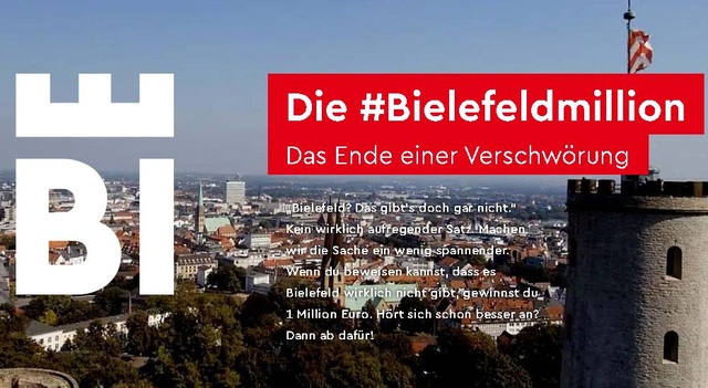 Bielefeld verschenkt 1 Million € für den Beweis, dass es Bielefeld gar nicht gibt