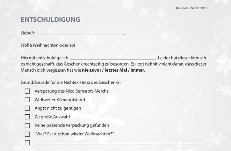 Alternativgeschenk: Offizielle „Entschuldigung“ vom EU-Parlament