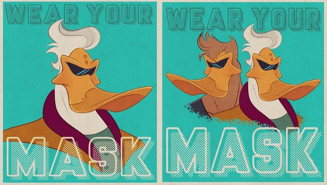 Die Mighty Ducks tragen Maske