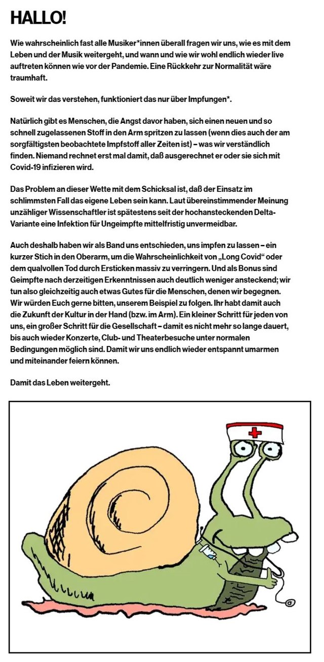 Die Ärzte empfehlen Impfungen