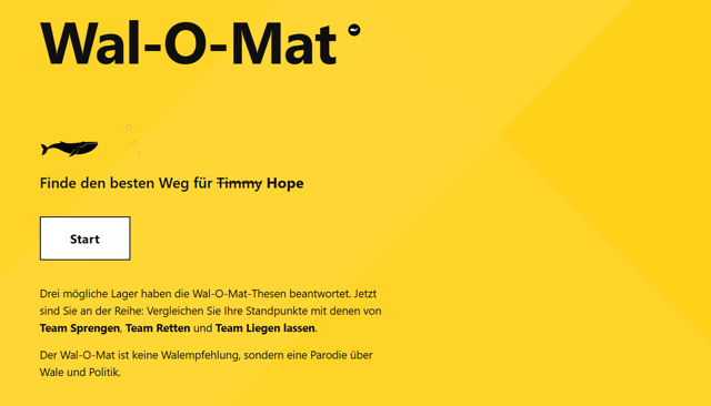 Wal-O-Mat: Wahlentscheid für Hope afka Timmy